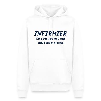KRANKENSCHWESTER KRANKENSCHWESTER DOKTOR HUMOR DRÖLES P - Männer Premium Bio Hoodie - Weiß - Vorne - Nico (187cm)