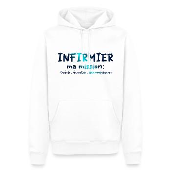 KRANKENSCHWESTER KRANKENSCHWESTER DOKTOR HUMOR DRÖLES - Männer Premium Bio Hoodie - Weiß - Vorne - Nico (187cm)