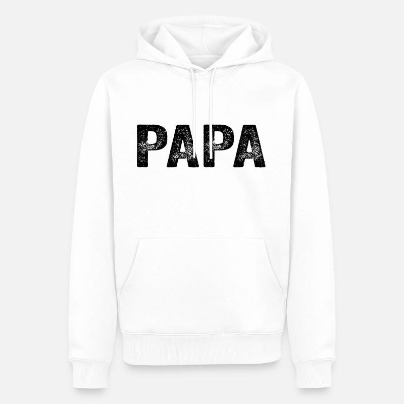 Papa Vater Dad Geschenk - Männer Premium Bio Hoodie - Weiß