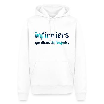 INFIRMIERE INFIRMIER DOCTEUR HUMOUR DRÖLES I - Sweat à capuche Premium bio Homme - blanc - Devant - Nico (187cm)