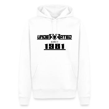 1981 anniversaire 41ans édition limitée sous-estimée - Sweat à capuche Premium bio Homme - blanc - Devant - Nico (187cm)
