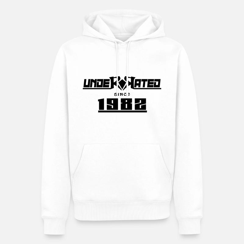 1982 anniversaire 40 ans sous-estimé - Sweat à capuche Premium bio Homme - blanc