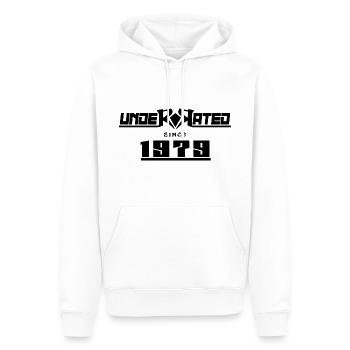 1979 anniversaire 43 ans sous-estimé - Sweat à capuche Premium bio Homme - blanc - Devant - Nico (187cm)