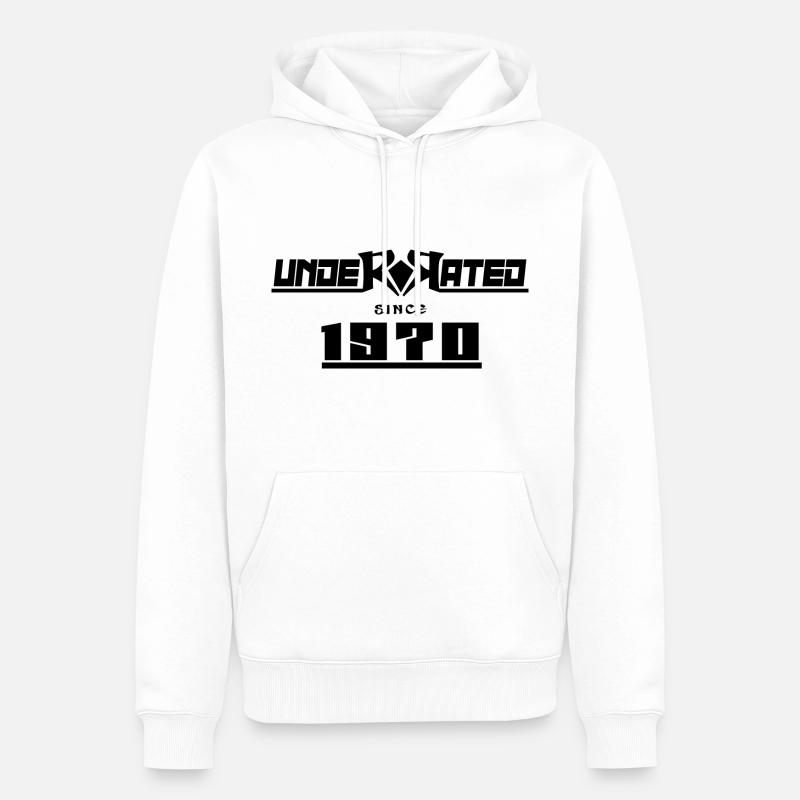 1970 anniversaire 52 ans sous-estimé - Sweat à capuche Premium bio Homme - blanc