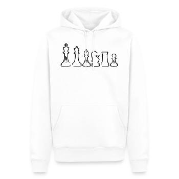 échecs - Sweat à capuche Premium bio Homme - blanc - Devant - Nico (187cm)