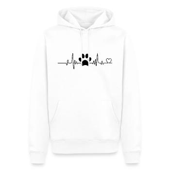 Lustige Herzschlag Hunde und Katzen Liebhaber Männer Frauen - Männer Premium Bio Hoodie - Weiß - Vorne - Nico (187cm)