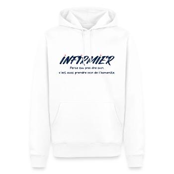 KRANKENSCHWESTER KRANKENSCHWESTER DOKTOR HUMOR DRÖLES T - Männer Premium Bio Hoodie - Weiß - Vorne - Nico (187cm)