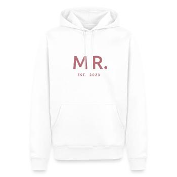 2023 Fiançailles pour la fête de mariage du marié - Sweat à capuche Premium bio Homme - blanc - Devant - Nico (187cm)