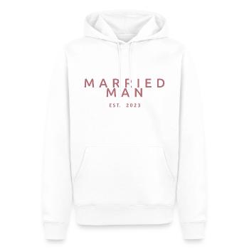 Homme marié Est. 2023 Mariage assorti lune de miel - Sweat à capuche Premium bio Homme - blanc - Devant - Nico (187cm)
