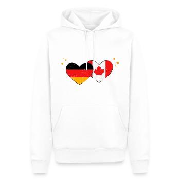 I love Canada Germany Flags Hearts Flags - Men’s Premium Organic Hoodie - white - Front - Nico (187cm)