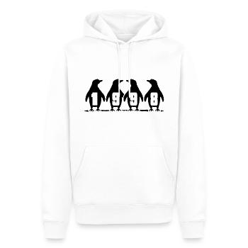 1998 Birthday Penguin Party Winter Swimmers - Sweat à capuche Premium bio Homme - blanc - Devant - Nico (187cm)