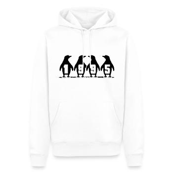 1995 geburtstag pinguin party winterschwimmer - Männer Premium Bio Hoodie - Weiß - Vorne - Nico (187cm)