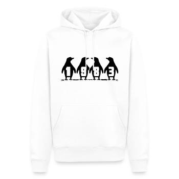 1983 Birthday Penguin Party Winter Swimmers - Men’s Premium Organic Hoodie - white - Front - Nico (187cm)