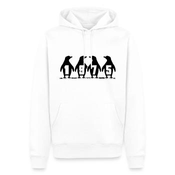 1975 Birthday Eisbader Jubilee Winter Swimmer - Men’s Premium Organic Hoodie - white - Front - Nico (187cm)