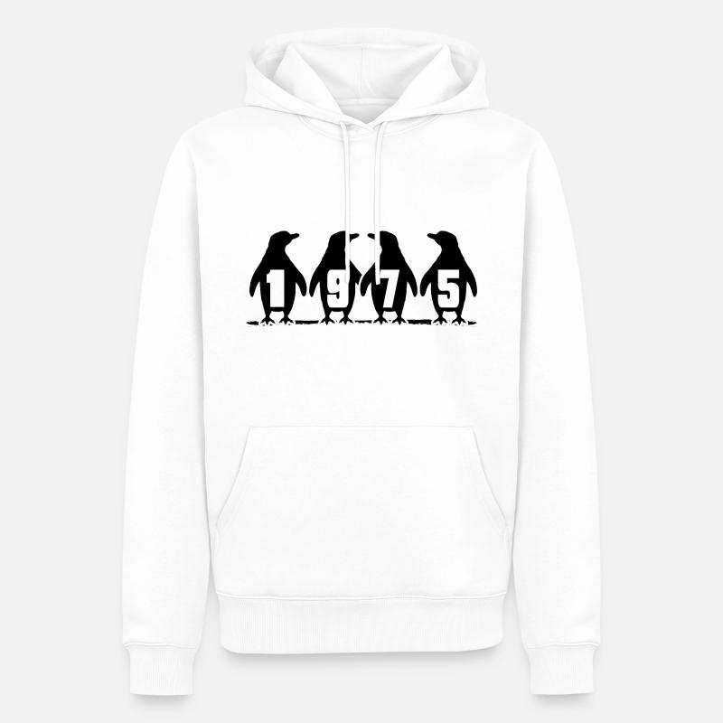 1975 Anniversaire Eisbader Jubilee Nageur d’hiver - Sweat à capuche Premium bio Homme - blanc
