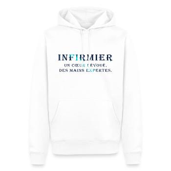 KRANKENSCHWESTER KRANKENSCHWESTER DOKTOR HUMOR DRÖLES M - Männer Premium Bio Hoodie - Weiß - Vorne - Nico (187cm)