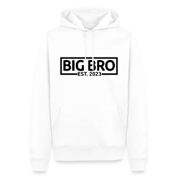 Big Bro Est. 2023 Promoted To Big Brother - Men’s Premium Organic Hoodie - white - Front - Nico (187cm)