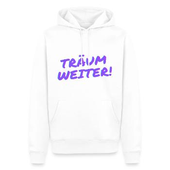Träum weiter! - Männer Premium Bio Hoodie - Weiß - Vorne - Nico (187cm)