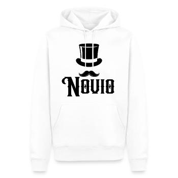 Novio Zylinder Schnurrbart Verlobung Hochzeit Bräutigam - Männer Premium Bio Hoodie - Weiß - Vorne - Nico (187cm)