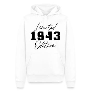 80e anniversaire Hommes Femmes Anniversaire 80 ans - Sweat à capuche Premium bio Homme - blanc - Devant - Nico (187cm)