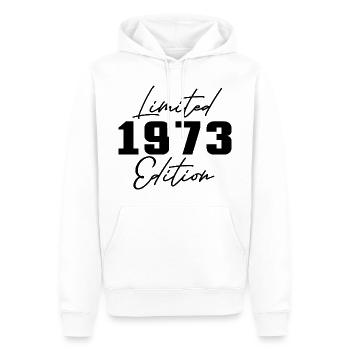 50e anniversaire Hommes Femmes Anniversaire 50 ans - Sweat à capuche Premium bio Homme - blanc - Devant - Nico (187cm)
