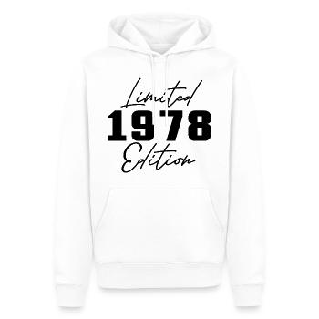 45. Geburtstag Männer Frauen Jubiläum 45 Jahre alt - Männer Premium Bio Hoodie - Weiß - Vorne - Nico (187cm)