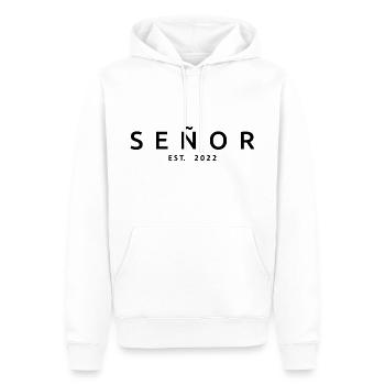 2022 Fête de mariage du marié de fiançailles - Sweat à capuche Premium bio Homme - blanc - Devant - Nico (187cm)