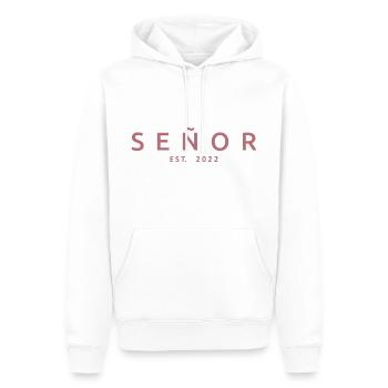 2022 Fête de mariage du marié de fiançailles - Sweat à capuche Premium bio Homme - blanc - Devant - Nico (187cm)