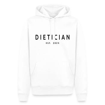 Diététicien Est. 2023 Étudiant diététicien diplômé - Sweat à capuche Premium bio Homme - blanc - Devant - Nico (187cm)