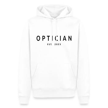 Opticien Est. 2023 Cadeau étudiant opticien diplômé - Sweat à capuche Premium bio Homme - blanc - Devant - Nico (187cm)