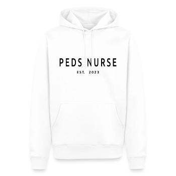 Peds Nurse Est. 2023 Étudiante diplômée en soins infirmiers - Sweat à capuche Premium bio Homme - blanc - Devant - Nico (187cm)