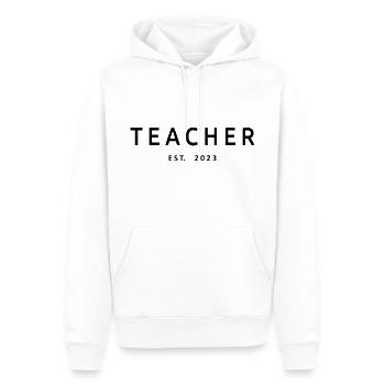 Enseignant Est. 2023 Diplôme d’enseignant Cadeau d’enseignant - Sweat à capuche Premium bio Homme - blanc - Devant - Nico (187cm)