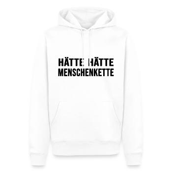 Mensch Aktion "Menschenkette" aus Menschlichkeit - Männer Premium Bio Hoodie - Weiß - Vorne - Nico (187cm)