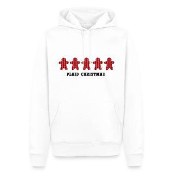 Joyeux Noël cadeau de Noël « Noël à carreaux » - Sweat à capuche Premium bio Homme - blanc - Devant - Nico (187cm)