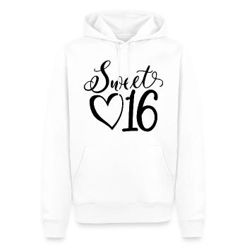 Sweet Sixteen Mignon cadeau de 16 ans - Sweat à capuche Premium bio Homme - blanc - Devant - Nico (187cm)