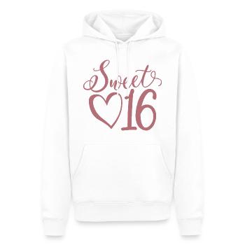 Sweet Sixteen Mignon cadeau de 16 ans - Sweat à capuche Premium bio Homme - blanc - Devant - Nico (187cm)
