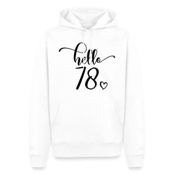 Hallo 78 - Süßes Geschenk zum 78. Geburtstag, 78 Jahre alt - Männer Premium Bio Hoodie - Weiß - Vorne - Nico (187cm)