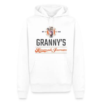 Granny's Homemade Icecream Retro Vintage Logo Eis - Männer Premium Bio Hoodie - Weiß - Vorne - Nico (187cm)
