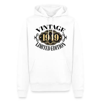Vintage 1949 75e anniversaire hommes femmes 75 ans - Sweat à capuche Premium bio Homme - blanc - Devant - Nico (187cm)