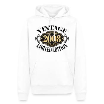Millésime 2008 - 15 ans, 15ème anniversaire Ados - Sweat à capuche Premium bio Homme - blanc - Devant - Nico (187cm)
