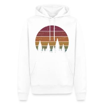 Retro Forest Mountains Randonnée Aventure en plein air - Sweat à capuche Premium bio Homme - blanc - Devant - Nico (187cm)