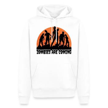 Zombies kommen Gruseliges Horror Halloween Kostüm - Männer Premium Bio Hoodie - Weiß - Vorne - Nico (187cm)