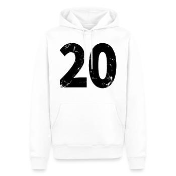 Cool Number 20 - 20 ans 20th Birthday Gift - Sweat à capuche Premium bio Homme - blanc - Devant - Nico (187cm)
