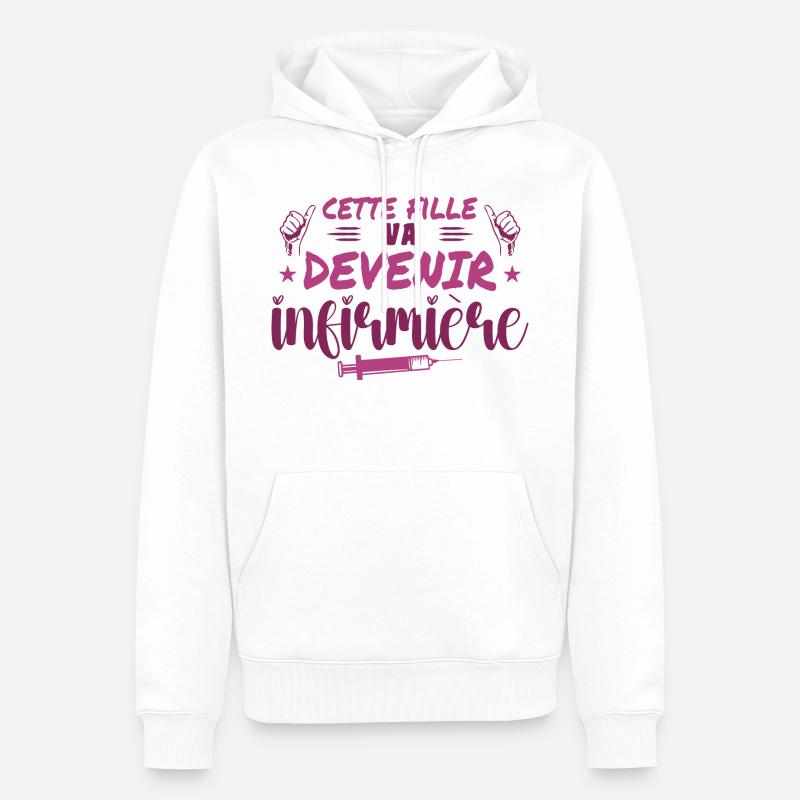 Dieses Mädchen wird Krankenschwester - Männer Premium Bio Hoodie - Weiß