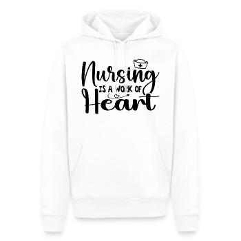 Nursing Is A Work Of Heart - Nurse - Sweat à capuche Premium bio Homme - blanc - Devant - Nico (187cm)