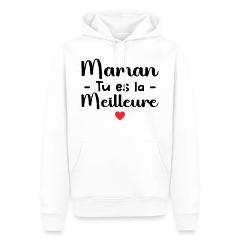 Maman Tu Es La Meilleure - Sweat à capuche Premium bio Homme - blanc - Devant - Nico (187cm)