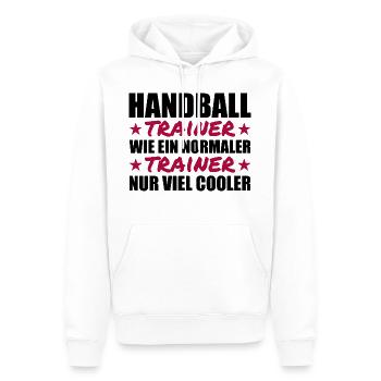 Handballtrainer sind viel cooler - Männer Premium Bio Hoodie - Weiß - Vorne - Nico (187cm)
