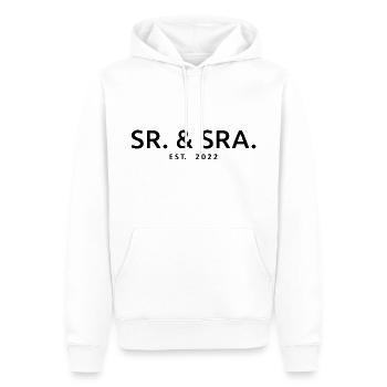 Sr. & Sra. Est. 2022 - Hochzeitsgeschenk für Männer & Frauen - Männer Premium Bio Hoodie - Weiß - Vorne - Nico (187cm)