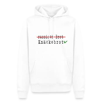 knäckebrot support UKRAINE slava ukraini "Boykott" - Männer Premium Bio Hoodie - Weiß - Vorne - Nico (187cm)