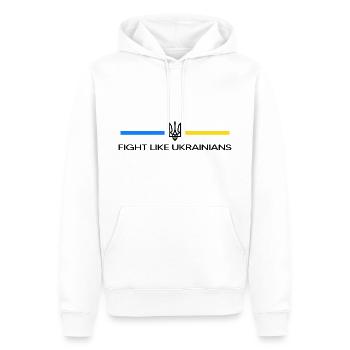 UKRAINE-fight support Selenskyj PRO-ukraine - Männer Premium Bio Hoodie - Weiß - Vorne - Nico (187cm)